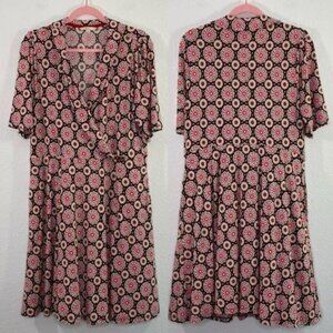 BODEN Fixed Wrap Jersey Dress Floral Daisy size 14R